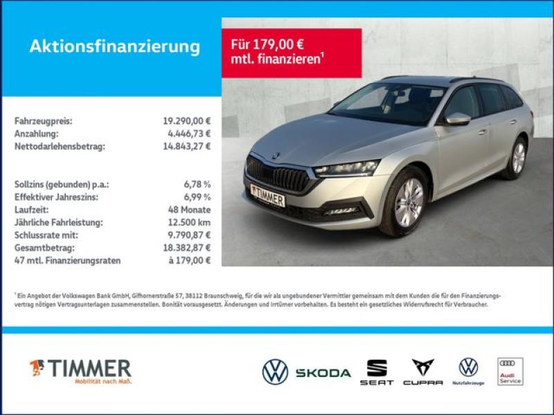 SKODA  Octavia Combi 2.0 TDI +AHK +LED +CARPLAY +SHZ +A, Brilliant Silber Metallic