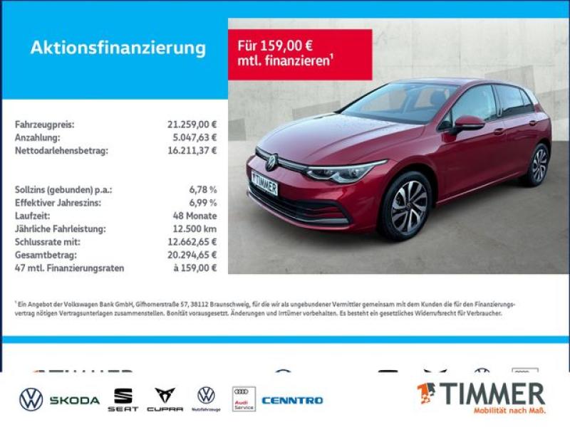 VW  Golf VIII 1.5 TSI ACTIVE +LED +ACC +RKAM +VIRTUA, Kings Red Metallic