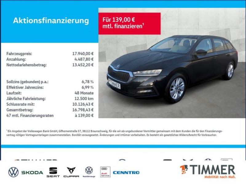 SKODA  Octavia Combi 2.0 TDI DSG +LED +NAVI +SHZ +ALU +, Schwarz Magic Perleffekt