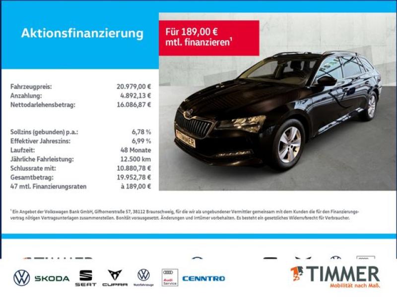 SKODA  Superb Combi 2.0 TDI DSG +LED +ACC +VIRTUAL +NAV, Schwarz Magic Perleffekt