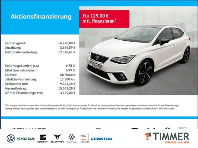 SEAT  Ibiza 1.0 TSI FR +BEATS +PANO +LED +NAVI +SHZ +1, Candy  Weiss