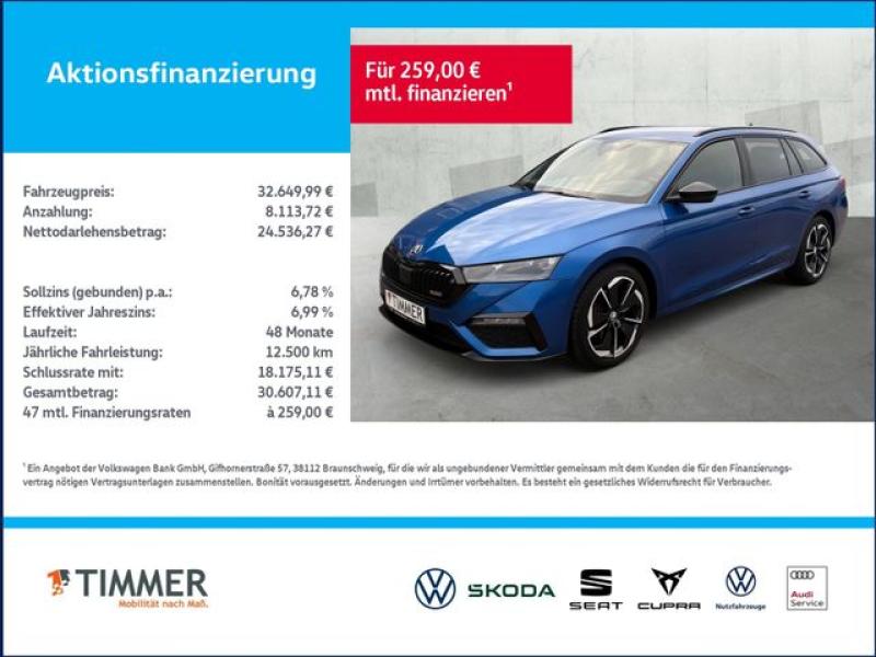 SKODA  Octavia Combi 2.0 TDI DSG RS *MATRIX *ACC *HuD *, Race Blau Metallic