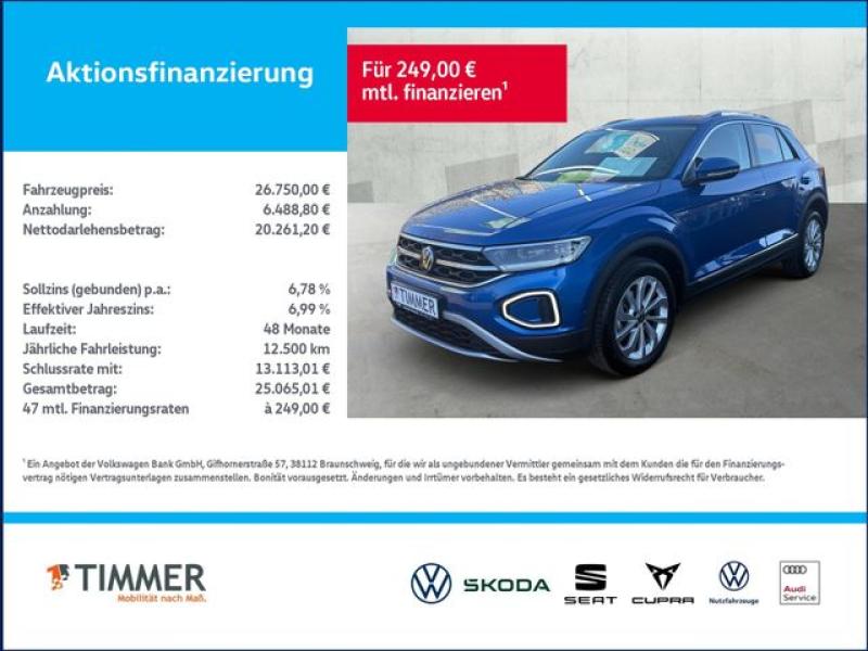 VW  T-Roc 1.5 TSI DSG STYLE +LED +ACC +VIRTUAL +NAVI, Ravennablau Metallic