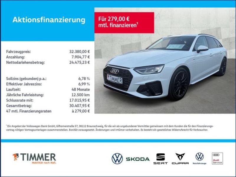 AUDI  A4 Avant 35 TDI S tronic S LINE +LED +ACC +RKAM, Gletscherweiß Metallic