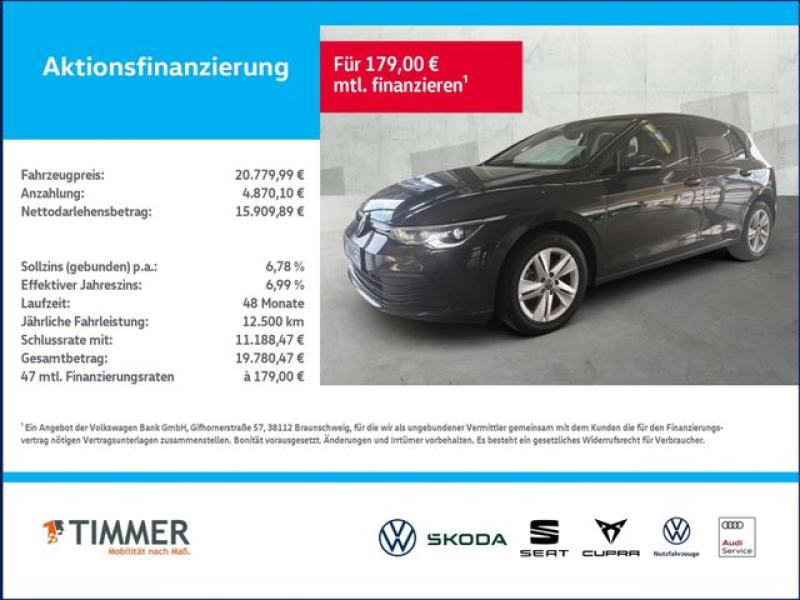 VW  Golf VIII 2.0 TDI DSG LIFE +IQ.LIGHT +ACC +VIRTU, Uranograu
