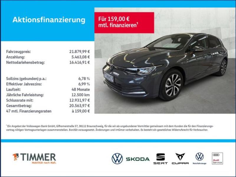 VW  Golf VIII 1.5 TSI ACTIVE +LED +ACC +VIRTUAL +NAV, Delfingrau Metallic