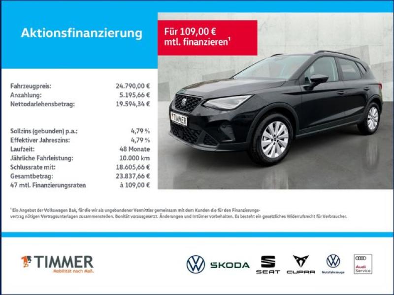 SEAT  Arona Road Edition 1.0TSI 85kW (116 PS)*DSG*RFK*, Midnight Schwarz Metallic