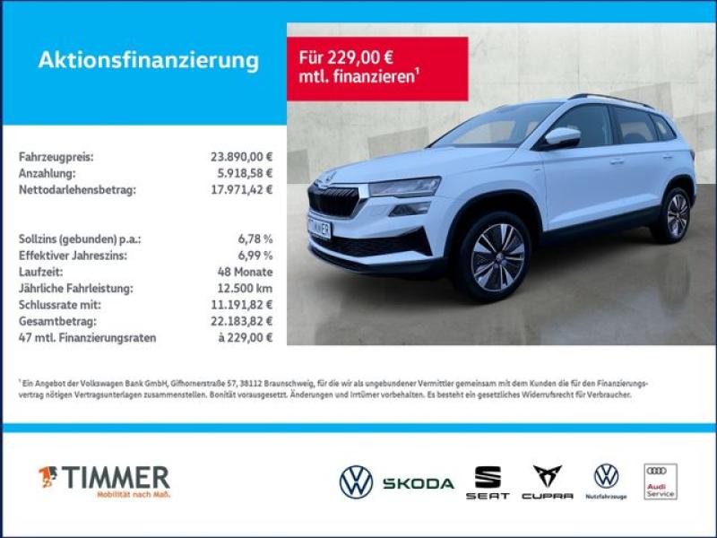 SKODA  Karoq 2.0 TDI 110kW (150PS) *Tour*AHK*NAVI*LED*D, Moon-Weiss Metallic