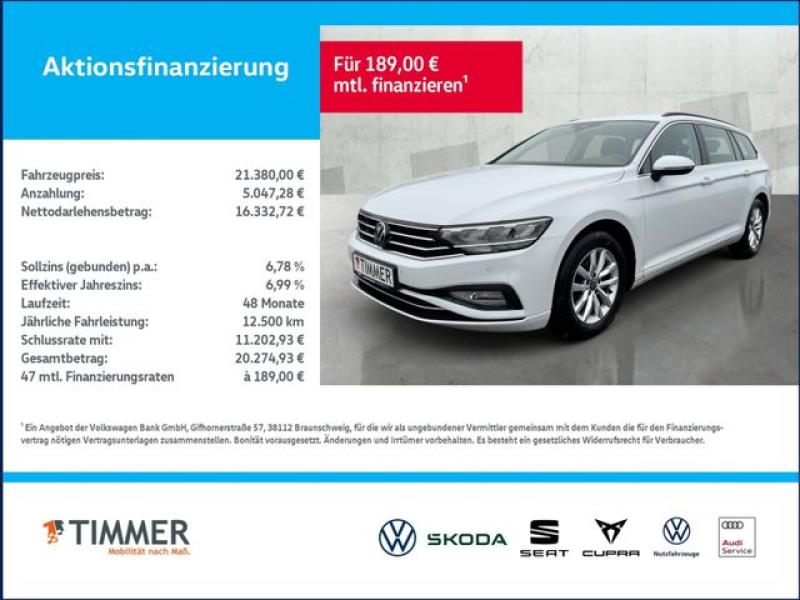 VW  Passat Variant 2.0 TDI DSG BUSINESS +AHK +LED +A, Gletscherweiß Metallic