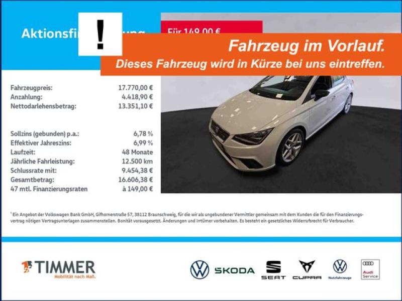 SEAT  Ibiza 1.0 TSI DSG FR-LINE +BEATS +LED +ACC +RKAM, Nevada Weiß Metallic
