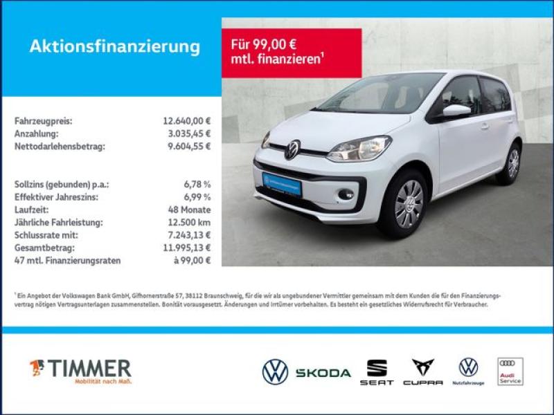 VW  up! 1.0 MOVE! +4-TÜR +RKAM +SHZ +TEMPO +DAB+ +KL, Pure White