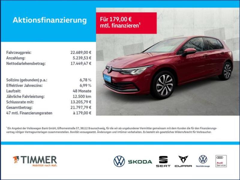 VW  Golf VIII 1.5 TSI ACTIVE +STHZ +LED +ACC +IQ.DRI, Kings Red Metallic