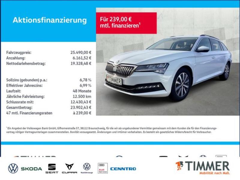 SKODA  Superb Combi 2.0 TDI DSG +LED +ACC +RKAM +VIRTUA, Moon Weiss Metallic