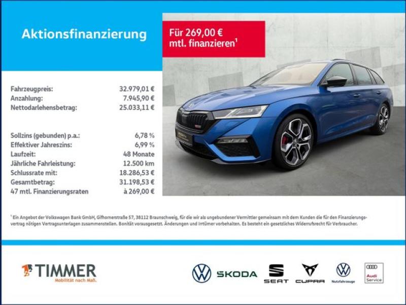 SKODA  Octavia Combi 2.0 TDI DSG RS +MATRIX +ACC +HuD +, Race Blau Metallic