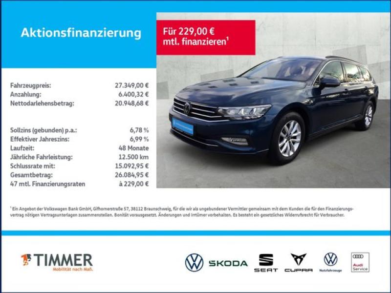 VW  Passat Variant 2.0 TDI DSG BUSINESS *LED *ACC *R, Aquamarinblau Metallic