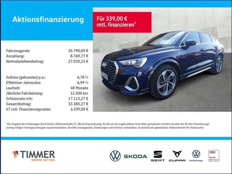 AUDI  Q3 Sportback 35 TFSI S tronic S LINE +AHK +SONOS, Navarrablau Metallic