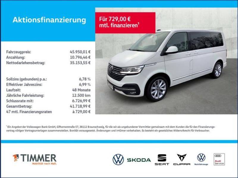 VW  T6.1 Multivan 2.0 TDI DSG GENERATION SIX +AHK +S, Candy Weiß