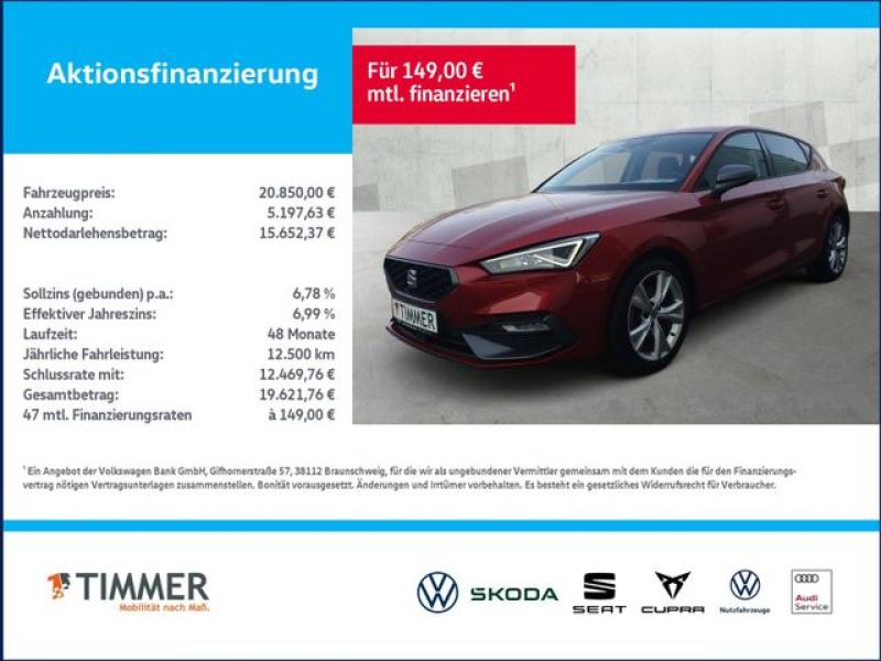 SEAT  Leon 1.5 TSI FR +LED +RKAM +APP-CONN +NAVI +, Desire Rot Metallic
