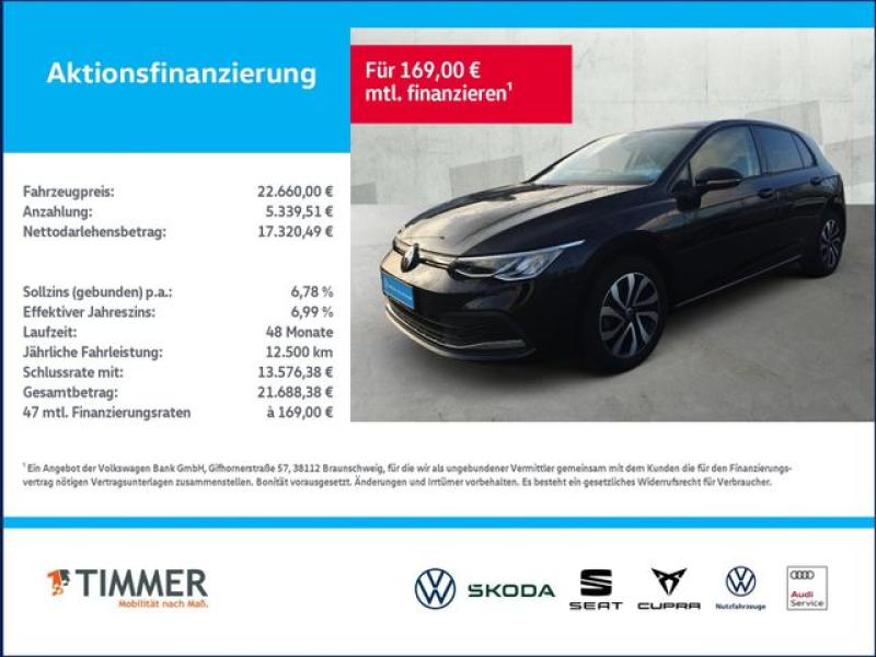 VW  Golf VIII 1.5 TSI ACTIVE +STHZ +LED +ACC +IQ.DRI, Deep Black Perleffekt