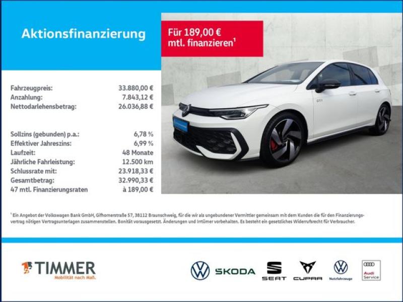 VW  Golf VIII GTI 2.0 l TSI OPF *DSG*HUD*LED*KEYLESS, Pure White