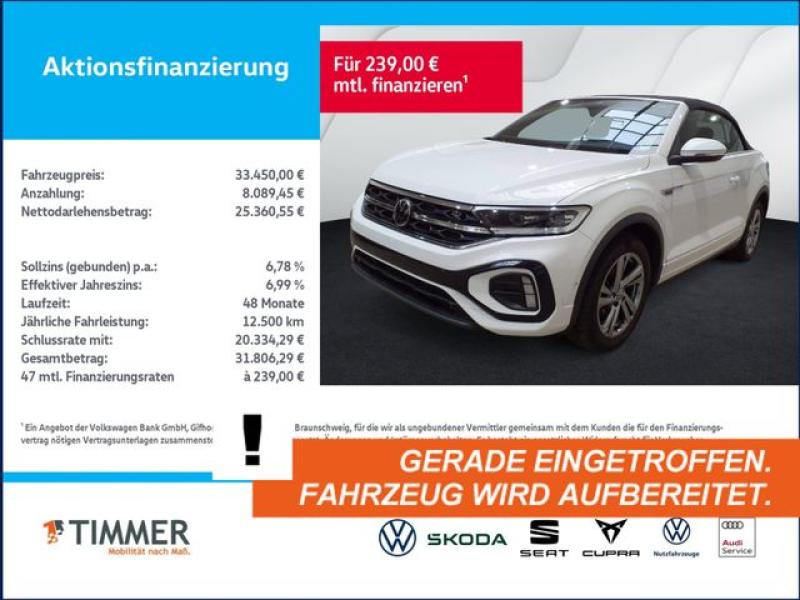 VW  T-Roc Cabriolet 1.5 TSI DSG R-LINE +AHK +LED +AC, Pure White
