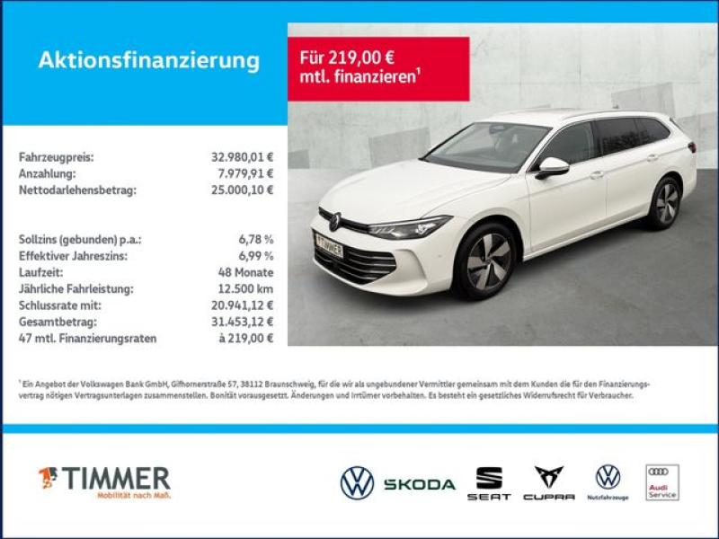 VW  Passat Variant 2.0 TDI DSG BUSINESS +AHK +360° +, Pure White