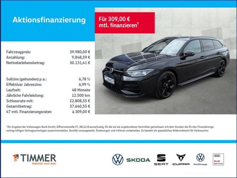 VW  Passat Variant 2.0 TDI DSG R-LINE BLACK *H&K *AH, Grenadillschwarz-Metallic