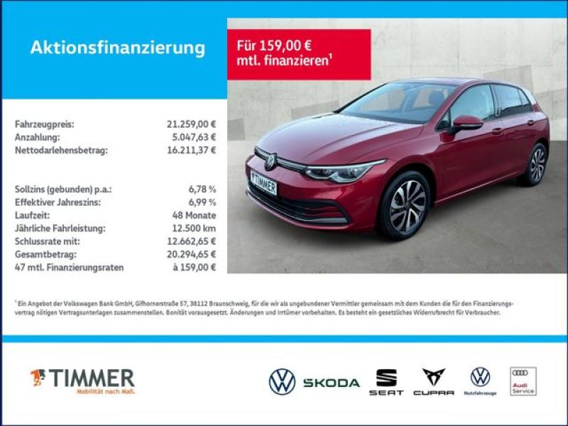 VW  Golf VIII 1.5 TSI ACTIVE +LED +ACC +RKAM +VIRTUA, Kings Red Metallic
