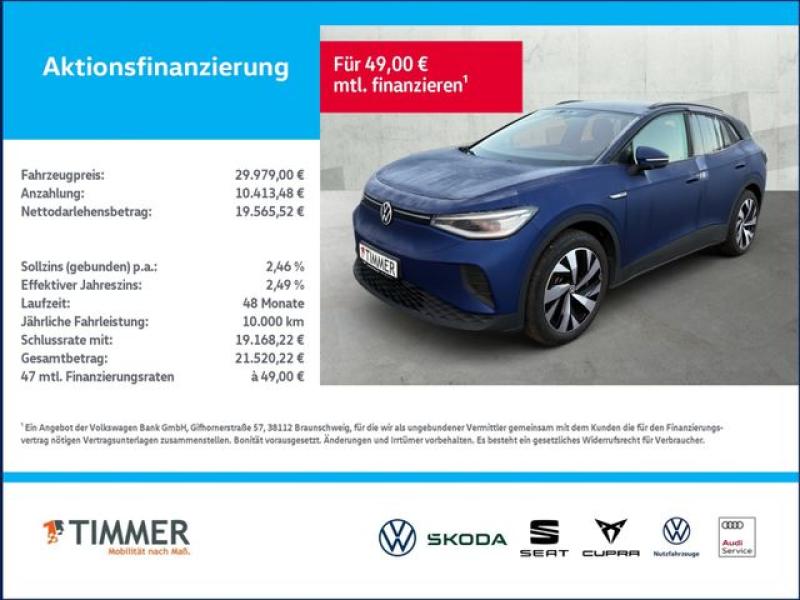 VW  ID.4 PRO PERF. 82kWh +WÄPU +AHK +CARPLAY +20" +R, Blue Dusk Metallic
