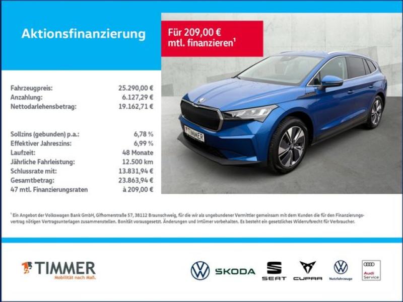 SKODA  Enyaq iV 60 LOFT +RKAM +NAVI +SHZ +19" +CARPLAY, Race Blau Metallic