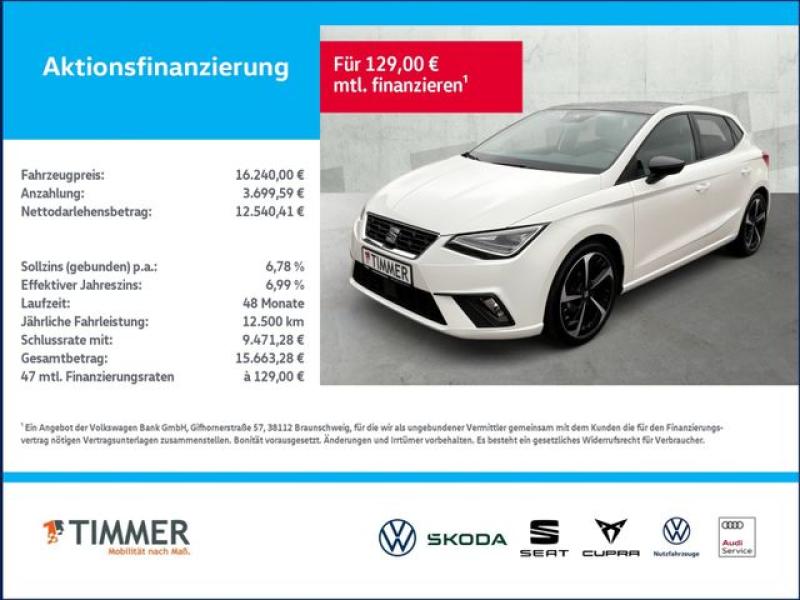 SEAT  Ibiza 1.0 TSI FR +BEATS +PANO +LED +NAVI +SHZ +1, Candy  Weiss