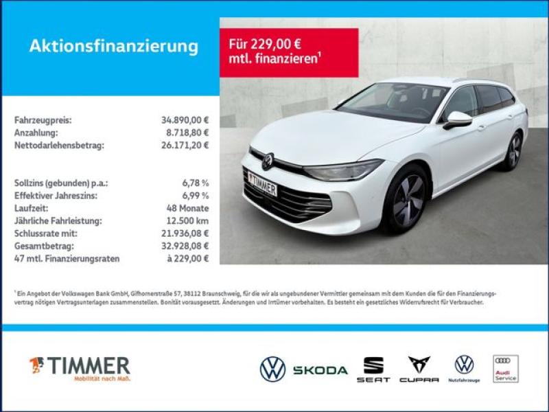 VW  Passat Variant 2.0 TDI DSG ELEGANCE +AHK +360° +, Oryxweiß Perlmutteffekt