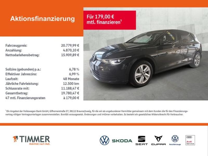 VW  Golf VIII 2.0 TDI DSG LIFE +IQ.LIGHT +ACC +VIRTU, Uranograu