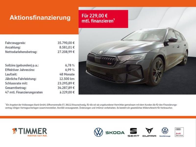 SKODA  Octavia Combi 2.0 TSI DSG RS +MATRIX +ACC +RKAM, Black Magic Perleffekt