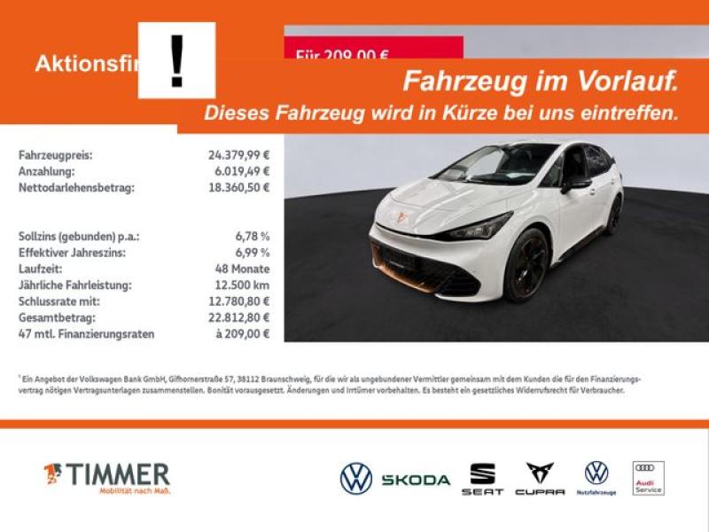 CUPRA  Born 62 kWH +LED +ACC +RKAM +NAVI +SHZ +19" +DAB, Eisweiß