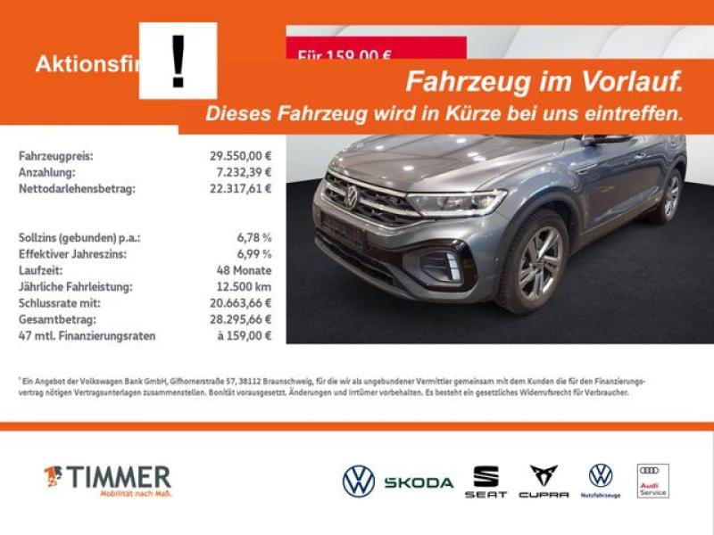 VW  T-Roc 1.5 TSI DSG R-LINE +AHK +LED +ACC +RKAM +V, Indiumgrau Metallic