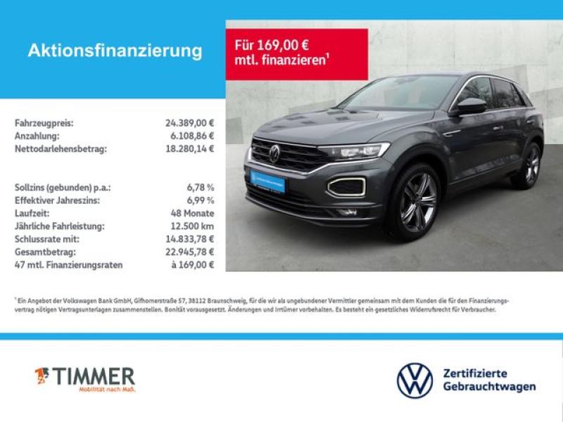 VW  T-Roc 1.5 TSI Sport DSG *R-LINE*NAVI*AHK*PDC*SHZ, Indiumgrau Metallic