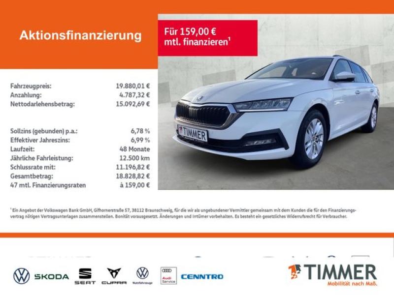 SKODA  Octavia Combi 2.0 TDI DSG +AHK +LED +ACC +NAVI +, Candy Weiss