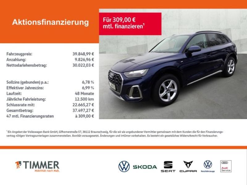 AUDI  Q5 40 TDI S-LINE QUATTRO +AHK +LED +VIRTUAL +TEM, Navarrablau Metallic