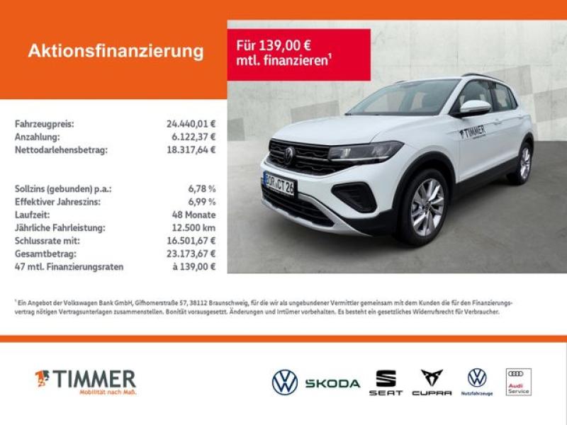 VW  T-Cross 1.0 l TSI DSG Life *KAMERA*GJREIFEN*SITZ, Pure White