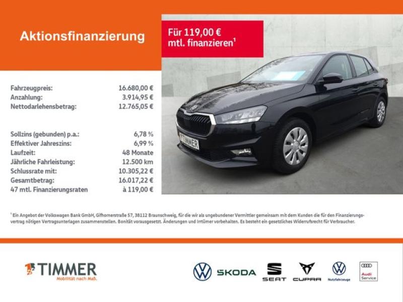 SKODA  Fabia 1.0 TSI +LED +VIRTUAL +DAB +KLIMA +PDC +AL, Black Magic Perleffekt
