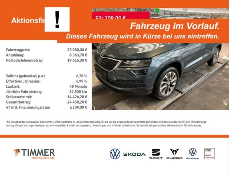 SKODA  Karoq 1.5 TSI DSG +CLEVER +LED +ACC +NAVI +SHZ +, Quarz Grau Metallic