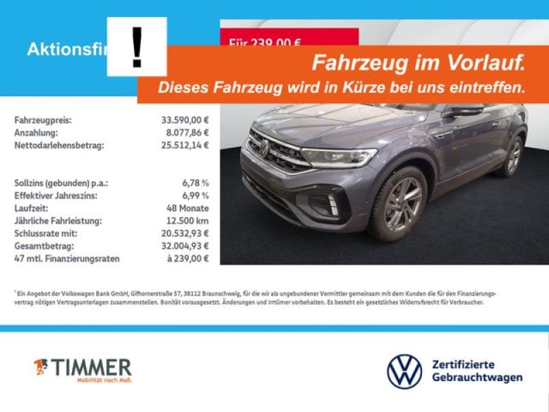 VW  T-Roc Cabriolet 1.5 TSI DSG R-LINE +AHK +LED +AC, Rauchgrau Metallic Schwarz