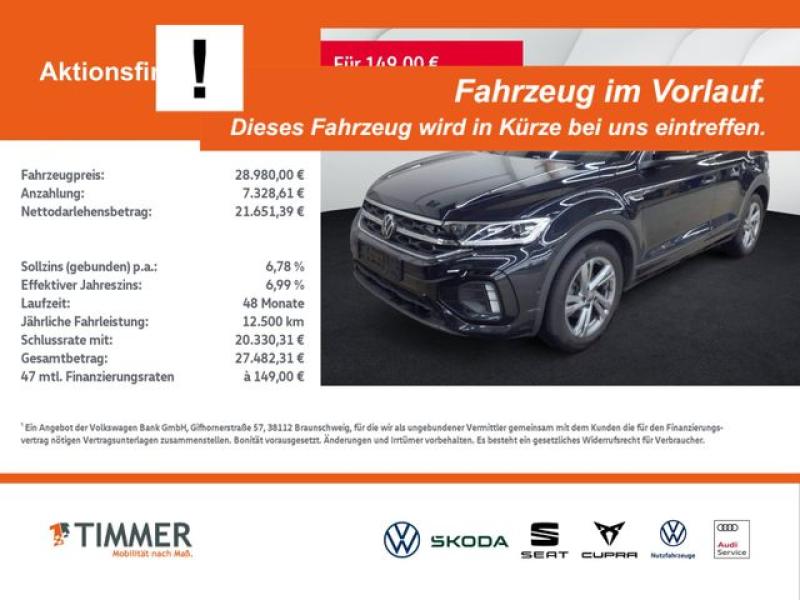 VW  T-Roc 1.5 TSI DSG R-LINE +AHK +LED+ACC +RKAM +VI, Deep Black Perleffekt