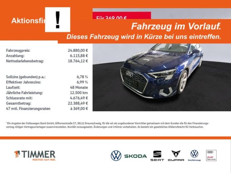 AUDI  A3 Sportback 35 TFSI S tronic ADVANCED +B&O +MAT, Navarrablau Metallic