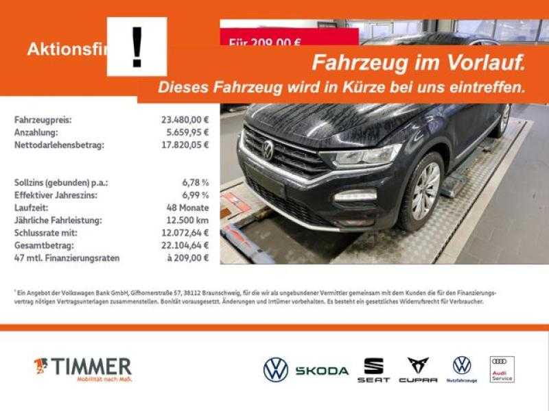 VW  T-Roc 1.5 TSI DSG SPORT +AHK +NAVI +SHZ +17" PDC, Deep Black Perleffekt