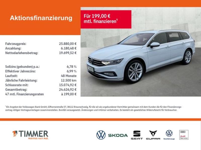 VW  Passat Variant 2.0 TDI DSG ELEGANCE +IQ.LIGHT +3, Gletscherweiß Metallic