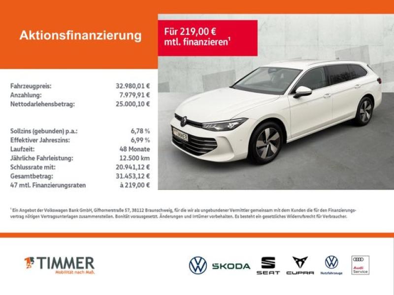 VW  Passat Variant 2.0 TDI DSG BUSINESS +AHK +360° +, Pure White
