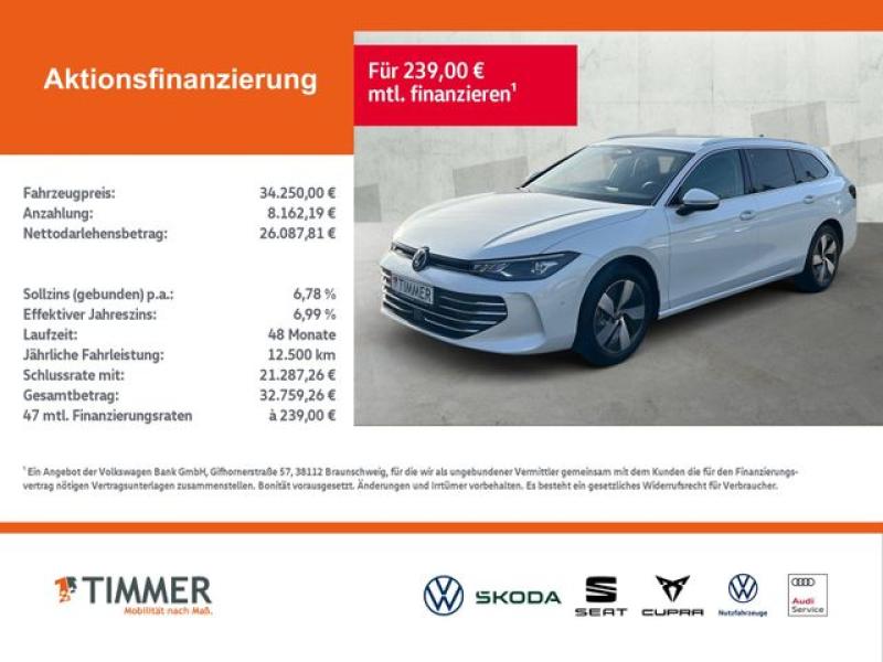 VW  Passat Variant 2.0 TDI DSG BUSINESS *AHK *360° *, Oryxweiß Perlmutteffekt