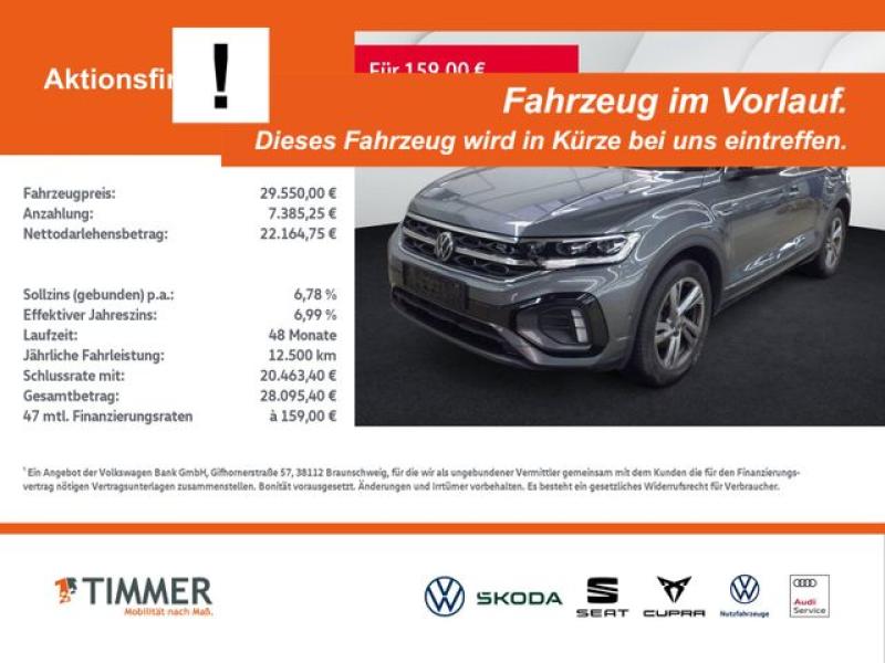 VW  T-Roc 1.5 TSI DSG R-LINE +AHK +LED +ACC +RKAM +V, Indiumgrau Metallic